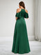 A-Line Cold Shoulder Sleeveless Floor-Length Maternity Bridesmaid Dresses