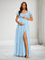 Chiffon A-Line V-Neck Floor-Length Baby Shower Bridesmaid Dresses With Ruffles