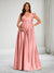 A-Line V-Neck Baby Shower Bridesmaid Dresses With Ruffles