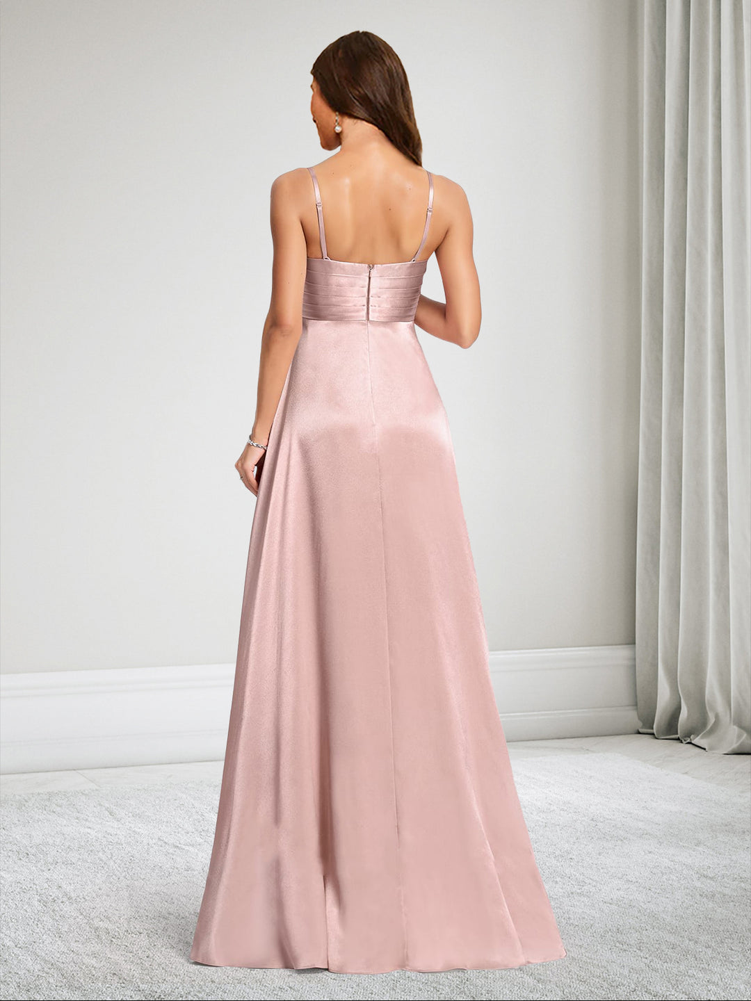 A-Line/Princess Spaghetti Straps Ruched Maternity Bridesmaid Dresses