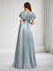 A-Line V-Neck Maternity Bridesmaid Dresses With Bow & Ruffles