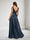 A-Line V-Neck Maternity Bridesmaid Dresses With Bow & Ruffles