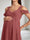 A-Line Cold Shoulder V-Neck Maternity Bridesmaid Dresses With Pleated