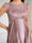 Satin A-Line Illusion Boat Neck Maternity Bridesmaid Dresses With Lace
