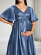 A-Line V-Neck Short Sleeves Maternity Bridesmaid Dresses With Ruffles