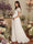 A-Line/Princess Illusion Neck Short Sleeves Floor-Length Maternity Wedding Dresses With Applique & Lace