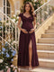 A-Line/Princess Sweetheart Ankle-Length Maternity Bridesmaid Dresses With Ruffles &Split Side