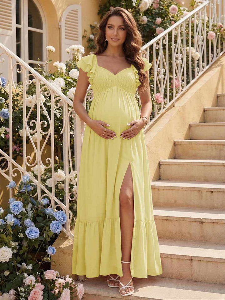 A-Line/Princess Sweetheart Ankle-Length Maternity Bridesmaid Dresses With Ruffles &amp;Split Side