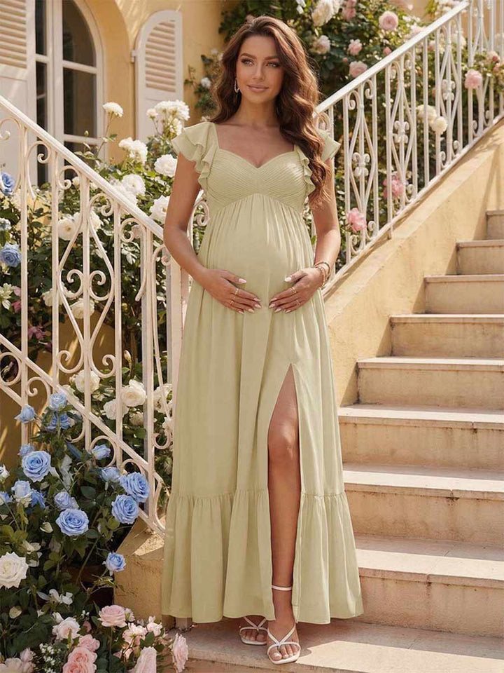A-Line/Princess Sweetheart Ankle-Length Maternity Bridesmaid Dresses With Ruffles &amp;Split Side