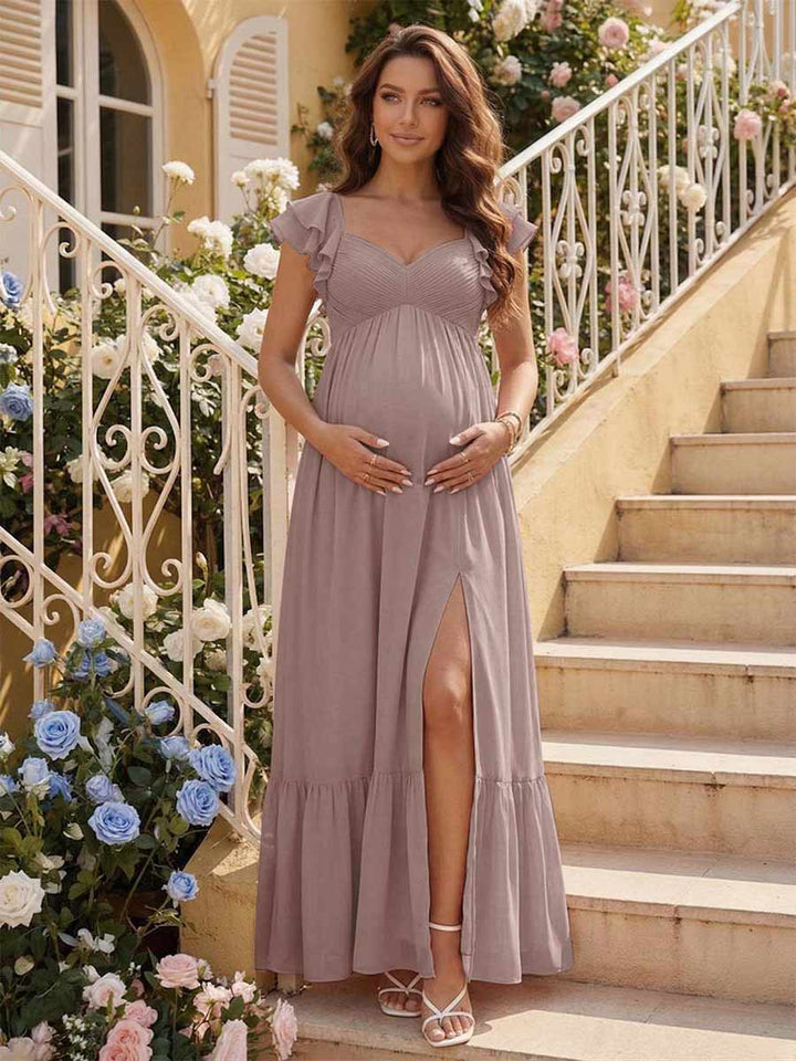 A-Line/Princess Sweetheart Ankle-Length Maternity Bridesmaid Dresses With Ruffles &amp;Split Side