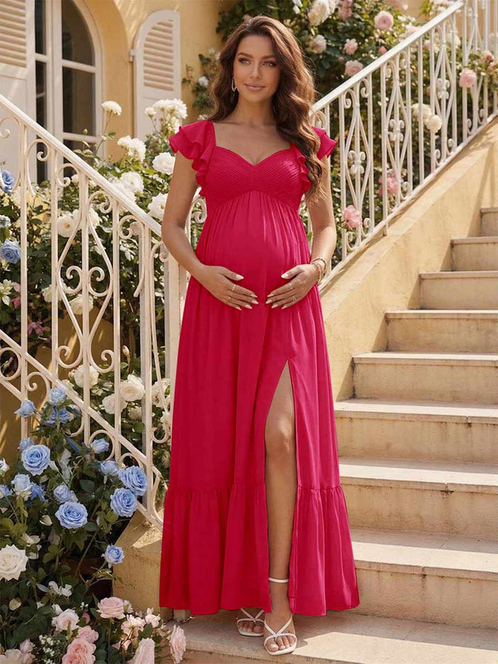 A-Line/Princess Sweetheart Ankle-Length Maternity Bridesmaid Dresses With Ruffles &amp;Split Side