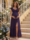 A-Line/Princess Sweetheart Ankle-Length Maternity Bridesmaid Dresses With Ruffles &Split Side