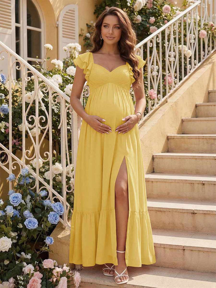 A-Line/Princess Sweetheart Ankle-Length Maternity Bridesmaid Dresses With Ruffles &amp;Split Side