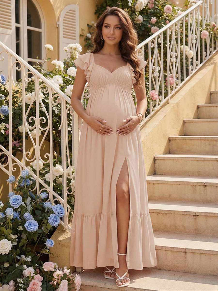A-Line/Princess Sweetheart Ankle-Length Maternity Bridesmaid Dresses With Ruffles &amp;Split Side