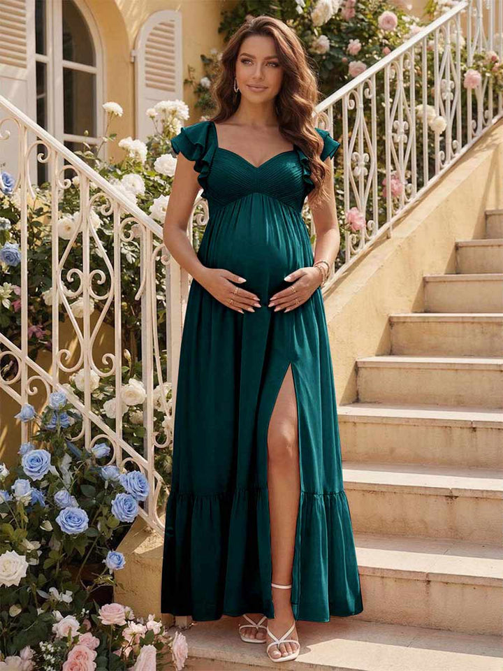 A-Line/Princess Sweetheart Ankle-Length Maternity Bridesmaid Dresses With Ruffles &amp;Split Side