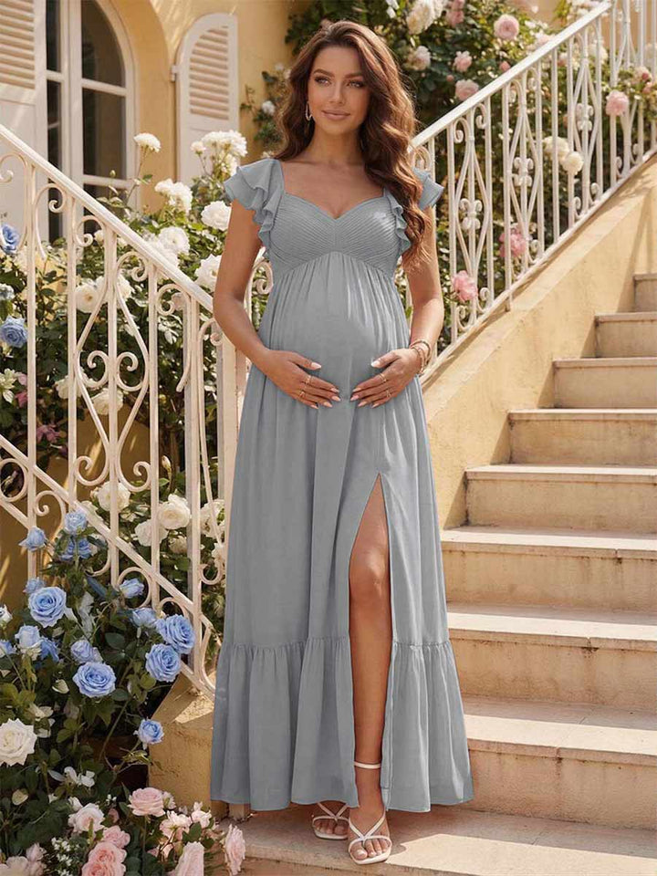 A-Line/Princess Sweetheart Ankle-Length Maternity Bridesmaid Dresses With Ruffles &amp;Split Side