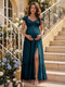A-Line/Princess Sweetheart Ankle-Length Maternity Bridesmaid Dresses With Ruffles &Split Side