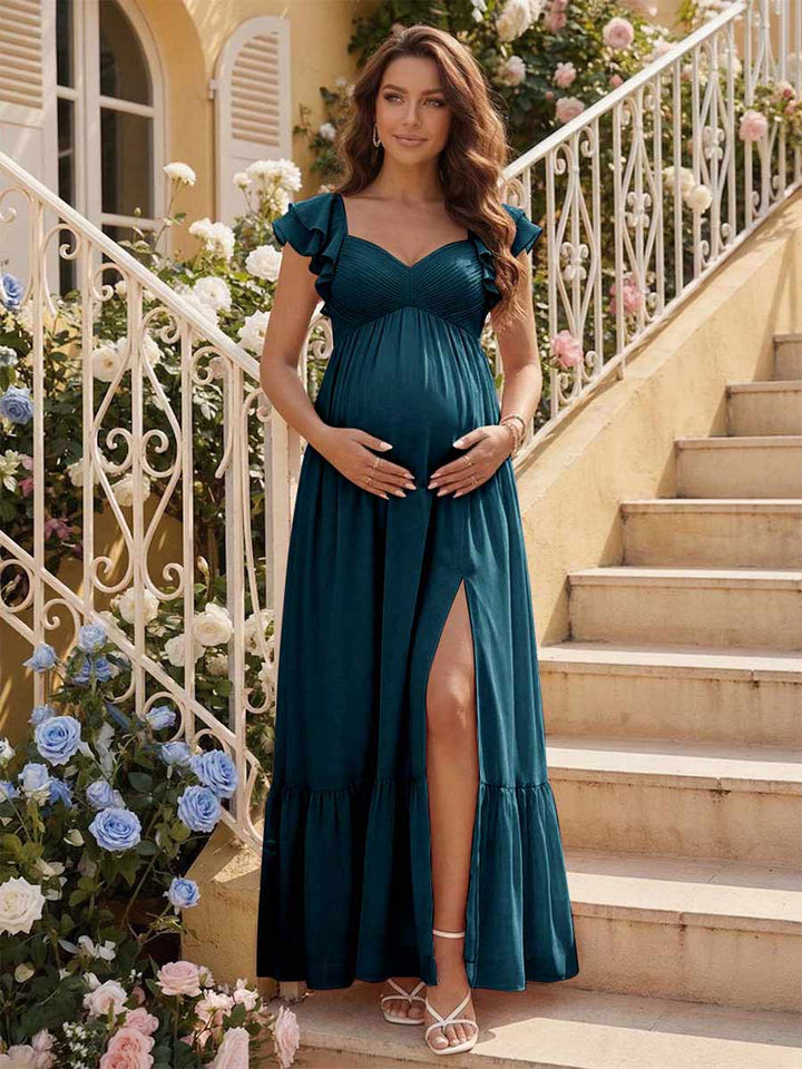 A-Line/Princess Sweetheart Ankle-Length Maternity Bridesmaid Dresses With Ruffles &amp;Split Side