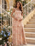 A-Line/Princess Square Neck Floor-Length Maternity Bridesmaid Dresses With Ruffles &Split Side