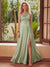 A-Line/Princess One Shoulder Floor-Length Maternity Bridesmaid Dresses With Ruffles &Split Side