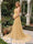 Sheath/Column One-Shoulder Short Sleeves Floor-Length Maternity Wedding Guest Dresses with Ruffles