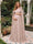 A-Line/Princess One-Shoulder Floor-Length Maternity Wedding Guest Dresses with Pleated & 3D Floral