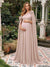 A-Line/Princess One-Shoulder Floor-Length Maternity Wedding Guest Dresses with Pleated & 3D Floral