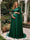 A-Line/Princess One-Shoulder Floor-Length Maternity Wedding Guest Dresses with Pleated & 3D Floral