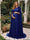 A-Line/Princess One-Shoulder Floor-Length Maternity Wedding Guest Dresses with Pleated & 3D Floral