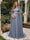 A-Line/Princess One-Shoulder Floor-Length Maternity Wedding Guest Dresses with Pleated & 3D Floral