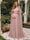 A-Line/Princess One-Shoulder Floor-Length Maternity Wedding Guest Dresses with Pleated & 3D Floral