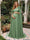 A-Line/Princess One-Shoulder Floor-Length Maternity Wedding Guest Dresses with Pleated & 3D Floral