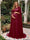 A-Line/Princess One-Shoulder Floor-Length Maternity Wedding Guest Dresses with Pleated & 3D Floral