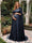 A-Line/Princess One-Shoulder Floor-Length Maternity Wedding Guest Dresses with Pleated & 3D Floral