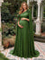 A-Line/Princess One-Shoulder Floor-Length Maternity Wedding Guest Dresses with Pleated & 3D Floral