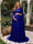 A-Line/Princess One-Shoulder Floor-Length Maternity Wedding Guest Dresses with Pleated & 3D Floral