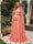 A-Line/Princess One-Shoulder Floor-Length Maternity Wedding Guest Dresses with Pleated & 3D Floral