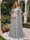 A-Line/Princess One-Shoulder Floor-Length Maternity Wedding Guest Dresses with Pleated & 3D Floral