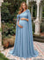 A-Line/Princess One-Shoulder Floor-Length Maternity Wedding Guest Dresses with Pleated & 3D Floral