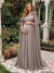 A-Line/Princess One-Shoulder Floor-Length Maternity Wedding Guest Dresses with Pleated & 3D Floral