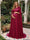 A-Line/Princess One-Shoulder Floor-Length Maternity Wedding Guest Dresses with Pleated & 3D Floral