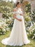 A-Line/Princess  Off the Shoulder Sleeveless Court Train Maternity Wedding Dresses With Applique & Lace