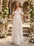 A-Line/Princess Cold Shoulder Spaghetti Straps Sleeveless Floor-Length Maternity Wedding Dresses With Applique & Lace