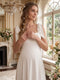 A-Line/Princess Square Neck Sleeveless Ankle-Length Maternity Wedding Dresses With Bowknot