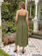 A-Line/Princess Sleeveless Square Neck Tea-Length Maternity Wedding Guest Dresses With Ruffles