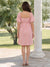 A-Line/Princess Square Neck Short Sleeves Knee-Length Maternity Wedding Guest Dresses With Floral Print