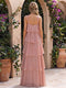 A-Line/Princess Halter Sleeveless Floor-Length Maternity Bridesmaid Dresses With Ruffles & 3D Floral