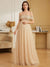 A-Line/Princess Off the Shoulder Sleeveless Floor-Length Wedding Guest Dresses with Sequins