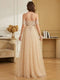 A-Line/Princess Off the Shoulder Sleeveless Floor-Length Wedding Guest Dresses with Sequins