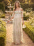 A-Line/Princess Off the Shoulder Half Sleeves Floor-Length Wedding Guest Dresses with Lace & Floral